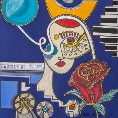 Femme a la rose